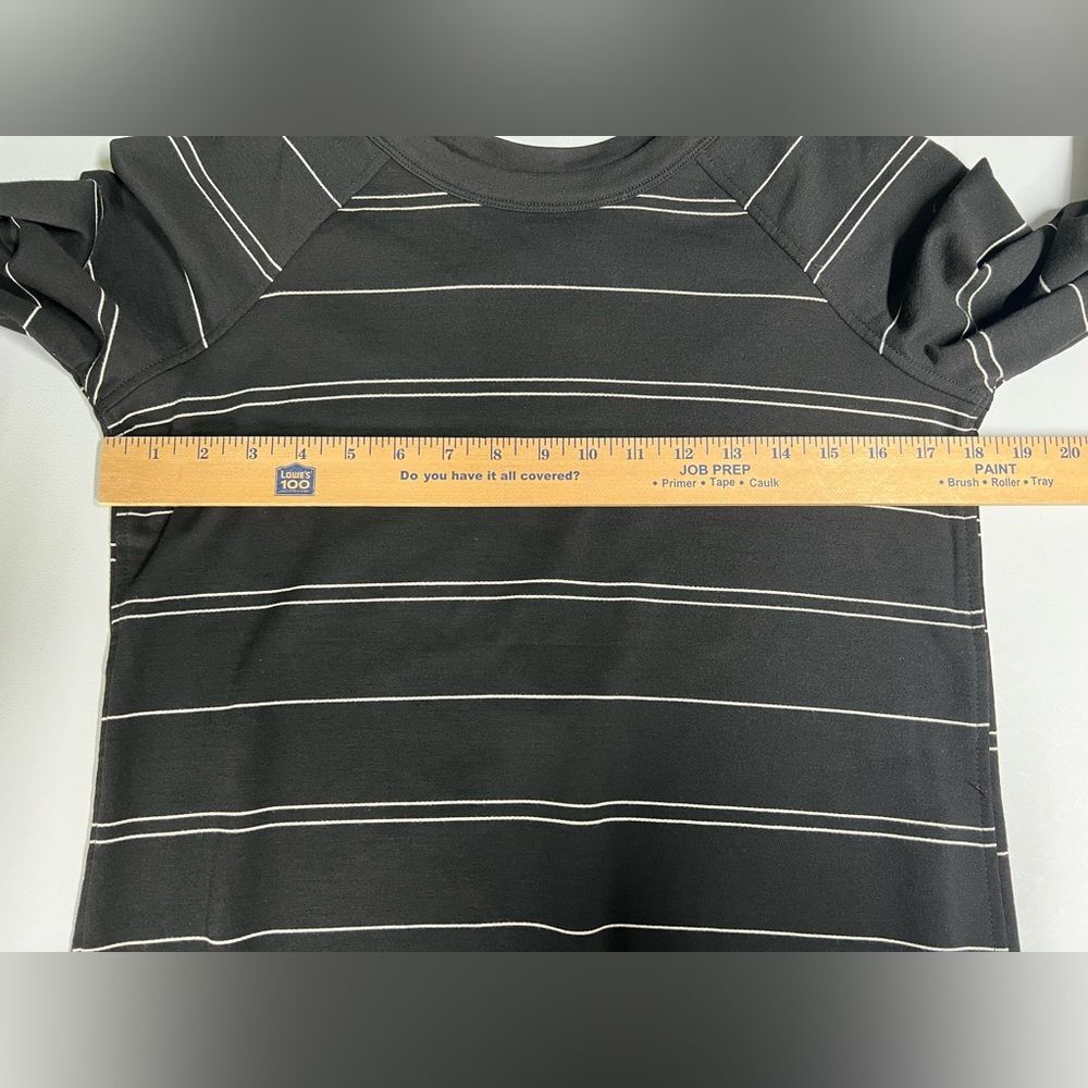 Maurices Long Sleeve Black Striped Crew Neck Lattice Back T Shirt Dress SM - Picture 6 of 6